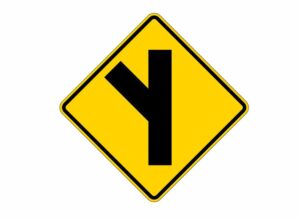 Side Road 45 degrees sign