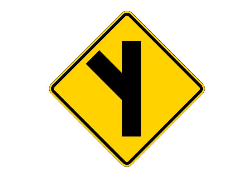 Side Road 45 degrees sign