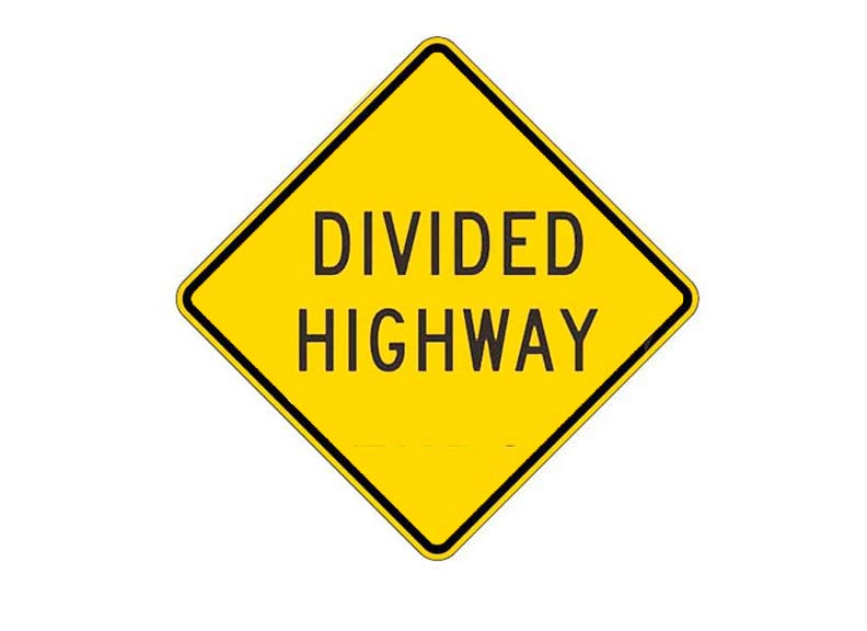 Divided Highway sign