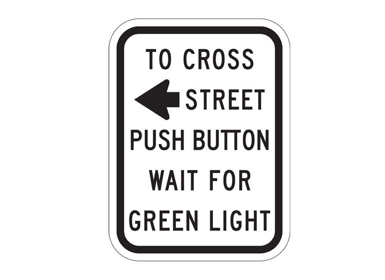 Push Button Cross Sign (Left)