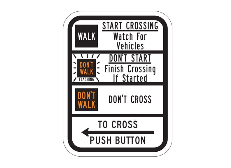 R10-3cL Pedestrian Traffic Signal (Left)