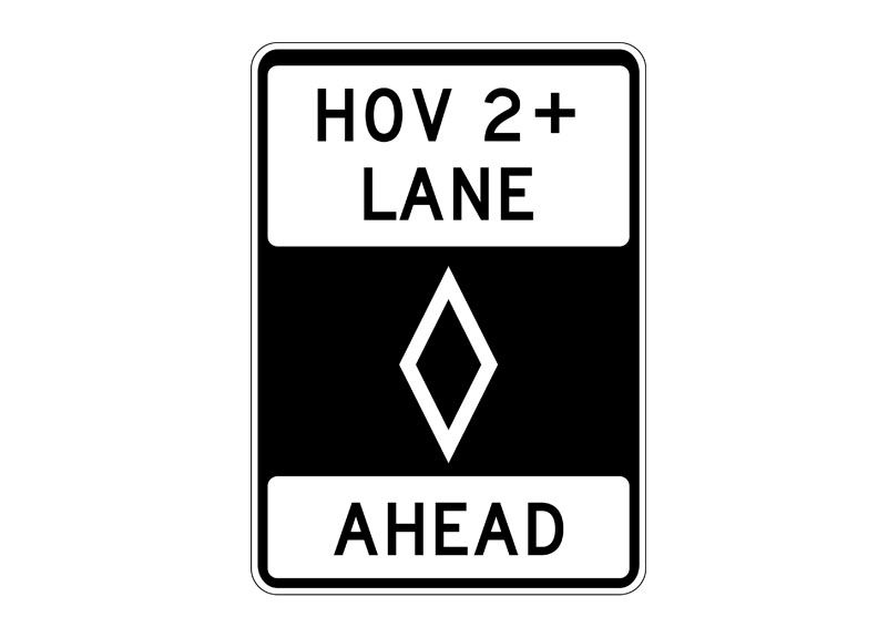 Picture of R3-12 HOV Lane Ahead