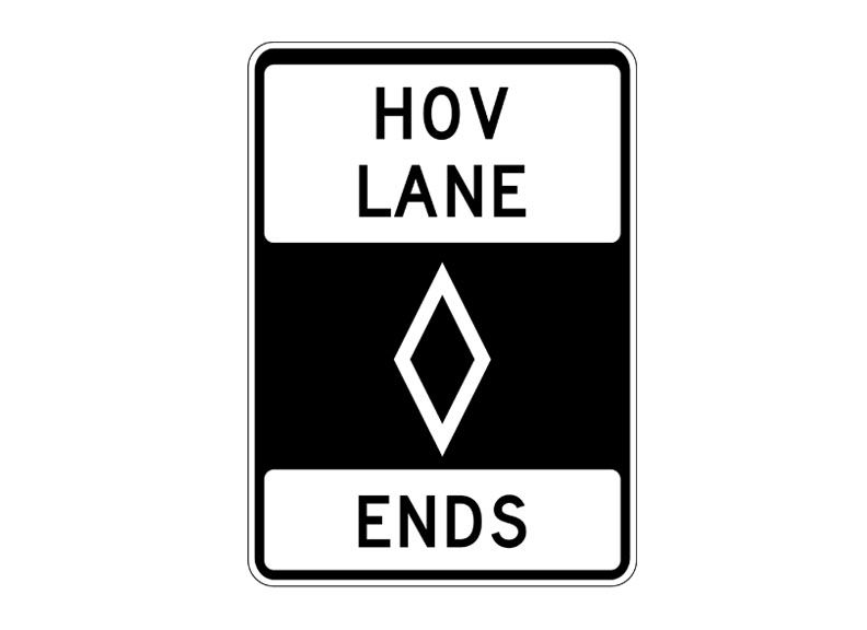 Picture of R3-12a HOV Lane Ends