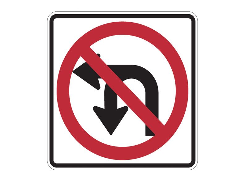 Picture of R3-18 Combination U-Turn & Left Turn Prohibition