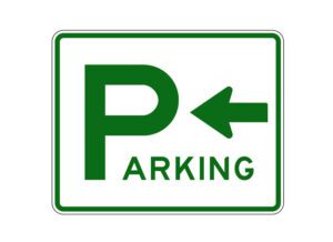 PARKING sign