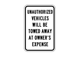 UNAUTHORIZED VEHICLES Sign