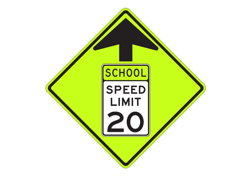 S4-5 School Speed Zone Ahead Sign