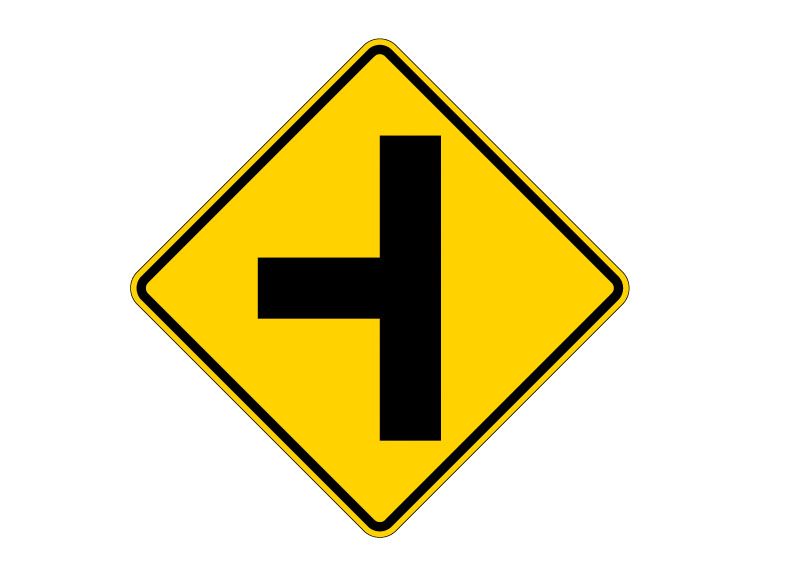 Side Road 90° sign