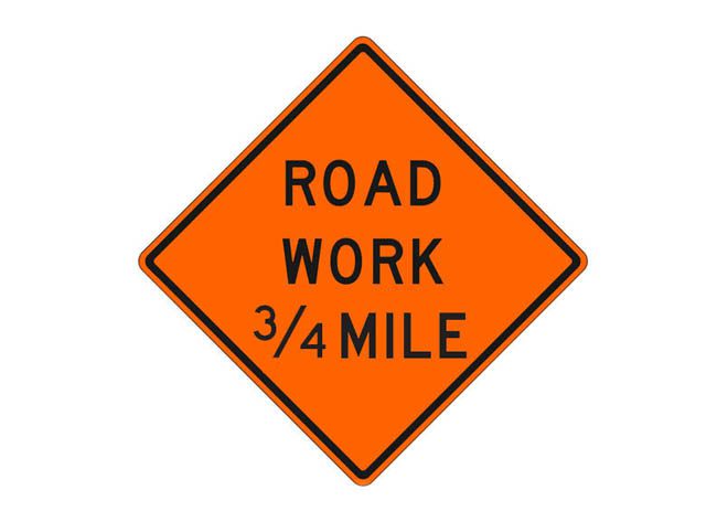 W20-1f Road Work 3/4 Mile
