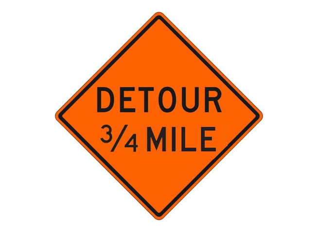 Picture of W20-2f Detour 3/4 Mile