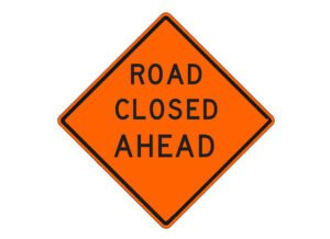 W20-3d Road Closed Ahead