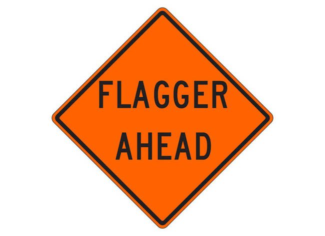 Picture of W20-7 Flagger Ahead