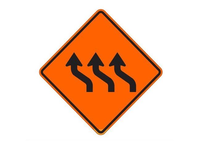 W24-1RR(mod) Right Lane Shift (Symbol)