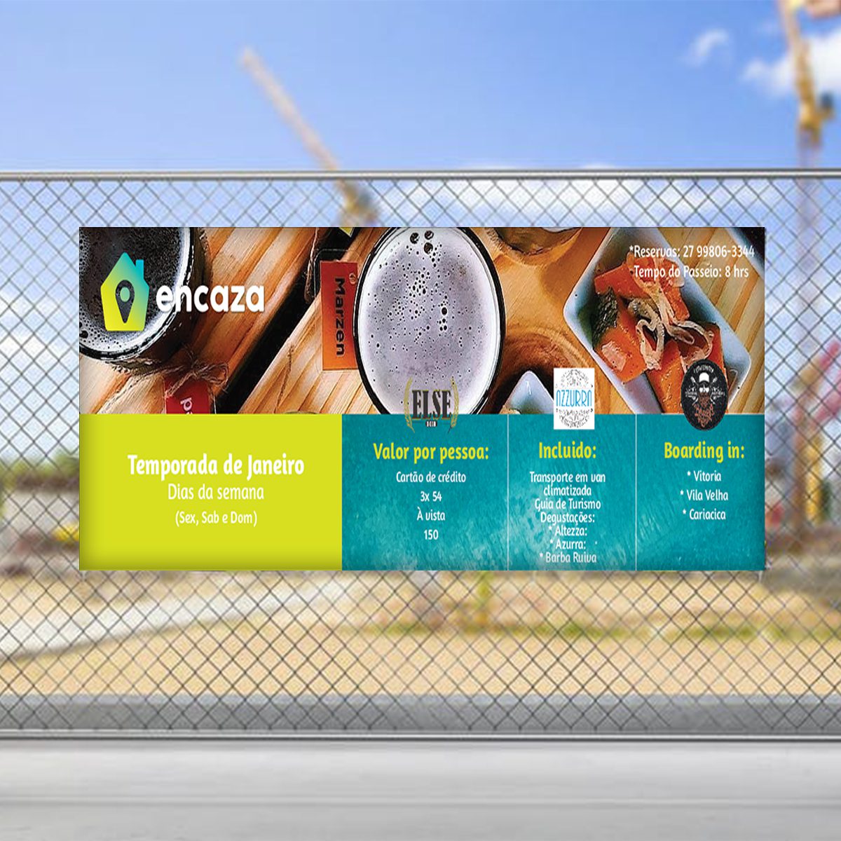 mesh banner on fence
