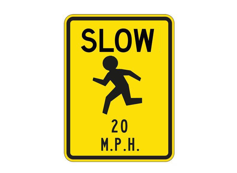 W9-14 Slow Children 20 MPH