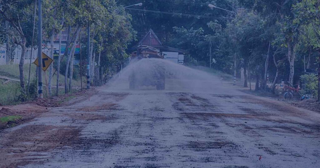 Road being prepared to be paved